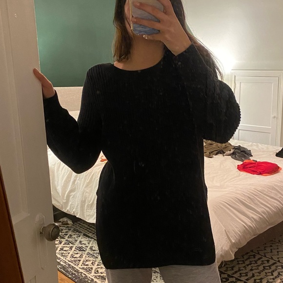 LOFT sexy back black sweater - Picture 1 of 4
